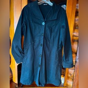 SALE! BUY or BUNDLE! Womens C.M.C. USA button stretchlong jacket pockets Blk SzM